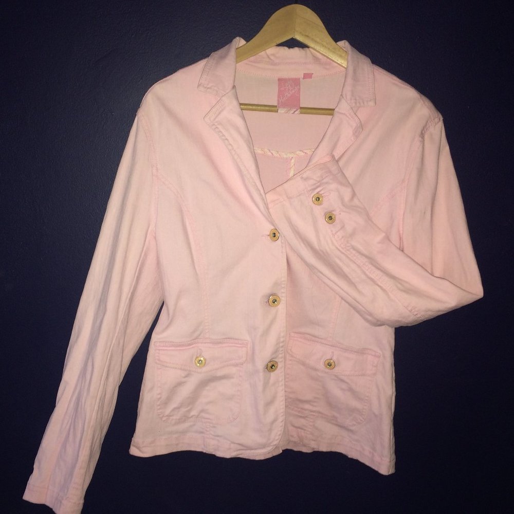 Lady Hathaway Denim Blazer Back Slit Jacket - Picture 1 of 11